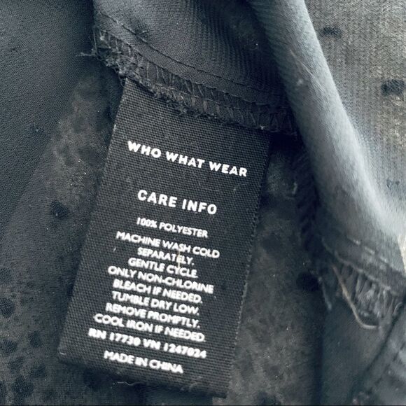 Who What Wear Black Swiss Dot Ruffled Button Down Blouse Size XS - Picture 11 of 11